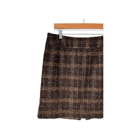 Dolce & Gabbana Brown Metallic Plaid Tweed Mini Skirt - Picture 6 of 9